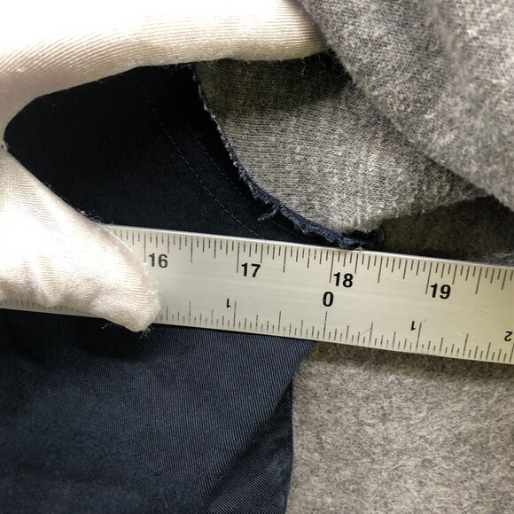 Ron Herman Utility Jacket Womens M Navy Blue Hooded Mixed Media Fleece Cotton - Picture 10 of 11